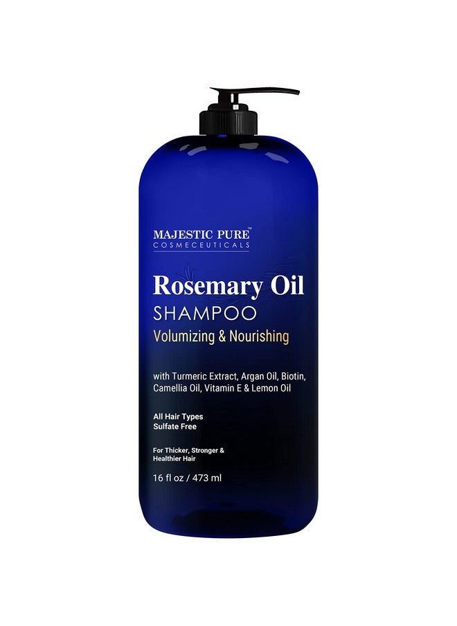 Majestic Pure Rosemary Shampoo, Sulfate Free with 2.5% Pure Rosemary Essential Oil, Growth Promoting Anti Hair Loss for Men & Women - 16 fl oz