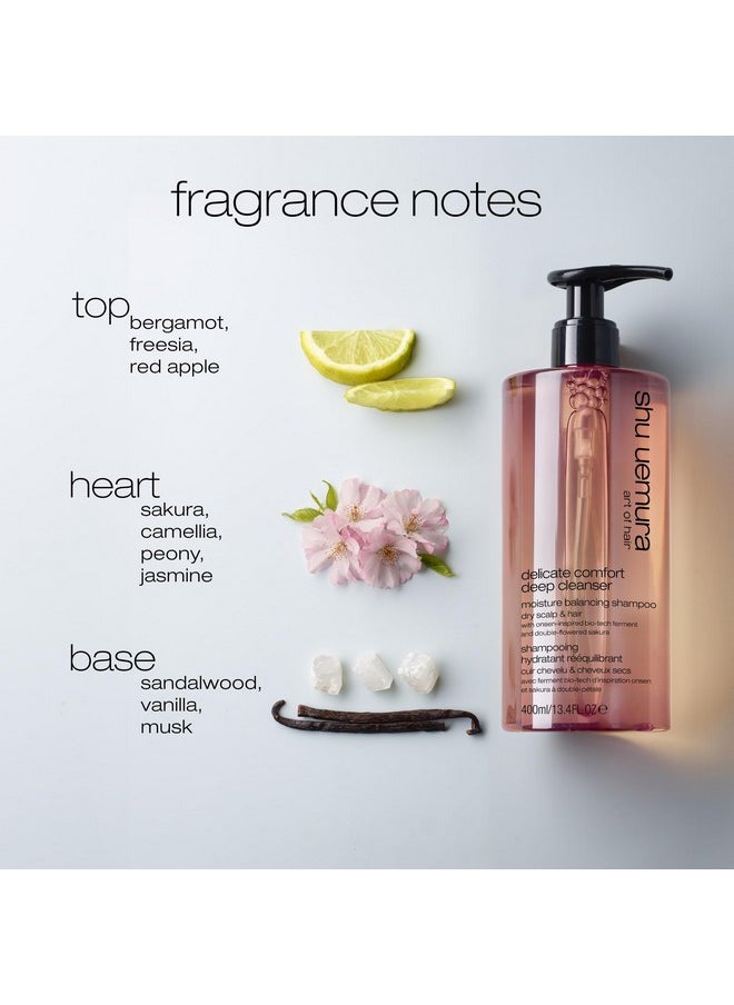 Shu Uemura Delicate Comfort Clarifying Shampoo for Dry Scalp & Hair | Cleanses, Balances, Softens Dry Hair | With Essential Nutrients and Antioxidants