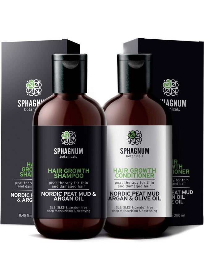 Hair Growth Shampoo and Conditioner - Natural Argan Oil Treatment with Effective Peat Mud for Thin and Damaged Hair. No SLS/Parabens. Powerful Organic DHT Blocker. Best for Hair Loss…
