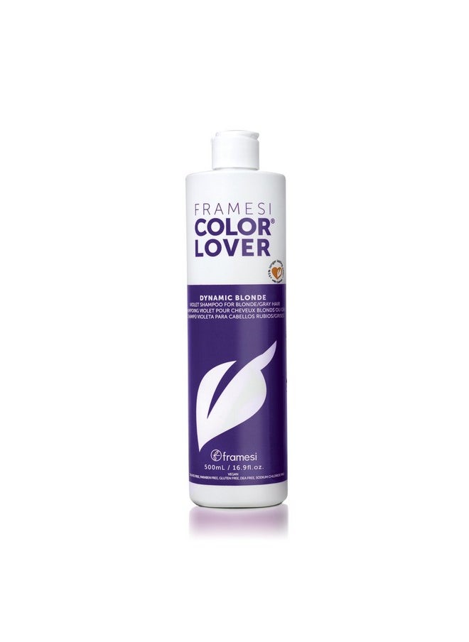 FRAMESI Color Lover Dynamic Blonde Purple Violet Shampoo for Color Treated Hair, 16.91 Fl Oz