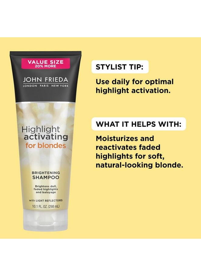 John Frieda Sheer Blonde Brightening Shampoo with Avocado Oil and Vitamin C - Revives Dull Highlights for Lighter Blondes, 8.45 Fl Oz