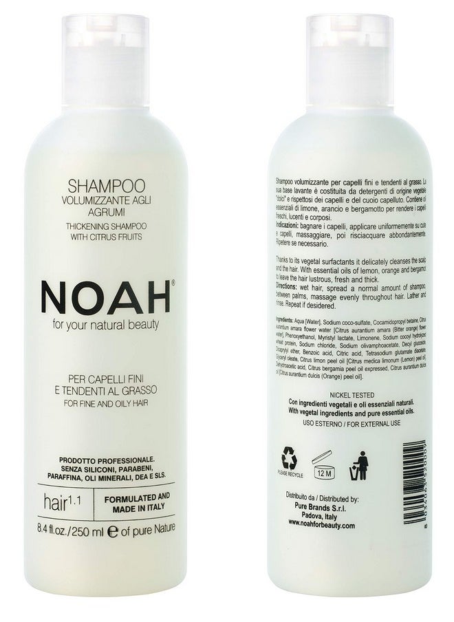 Noah Hair 1.1 Volumizing Shampoo - Organic Shampoo - Best Volumizing Shampoo - With Essential Oils and Hydrolysed Wheat Protein - Hair Products for Natural Beauty - 8.5 fl.oz (250 ml)
