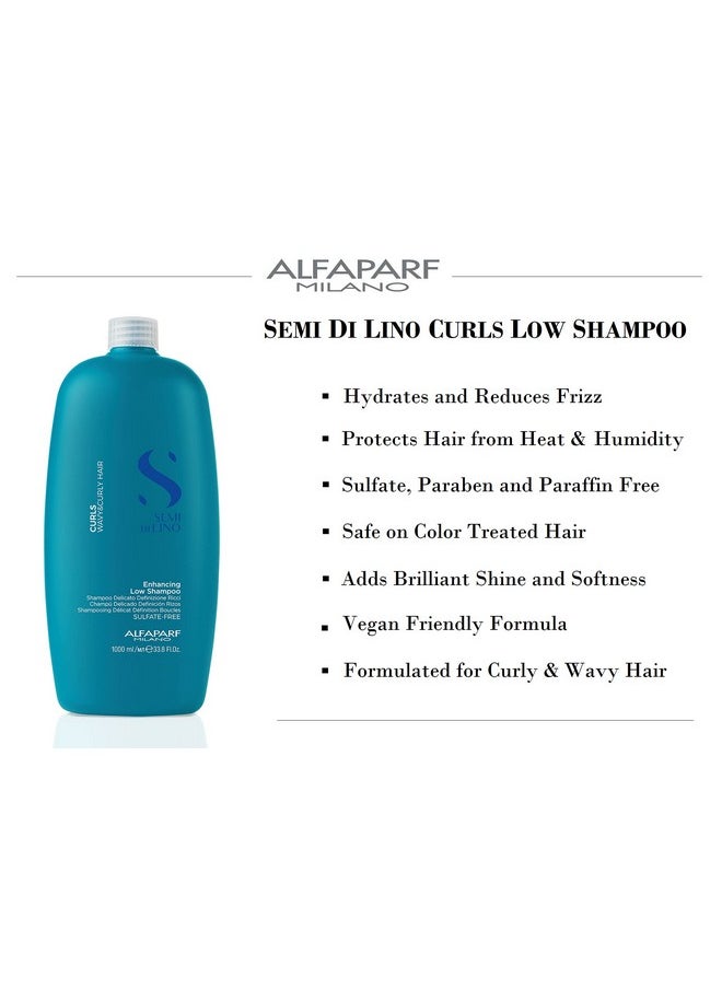 Alfaparf Milano Semi Di Lino Curl Enhancing Hair Shampoo - Anti Frizz Shampoo to Deeply Cleanse, Hydrate and Nourish Wavy & Textured Hair - Vegan, Frizz Control Hair Care Products (8.45 oz / 250 ml)