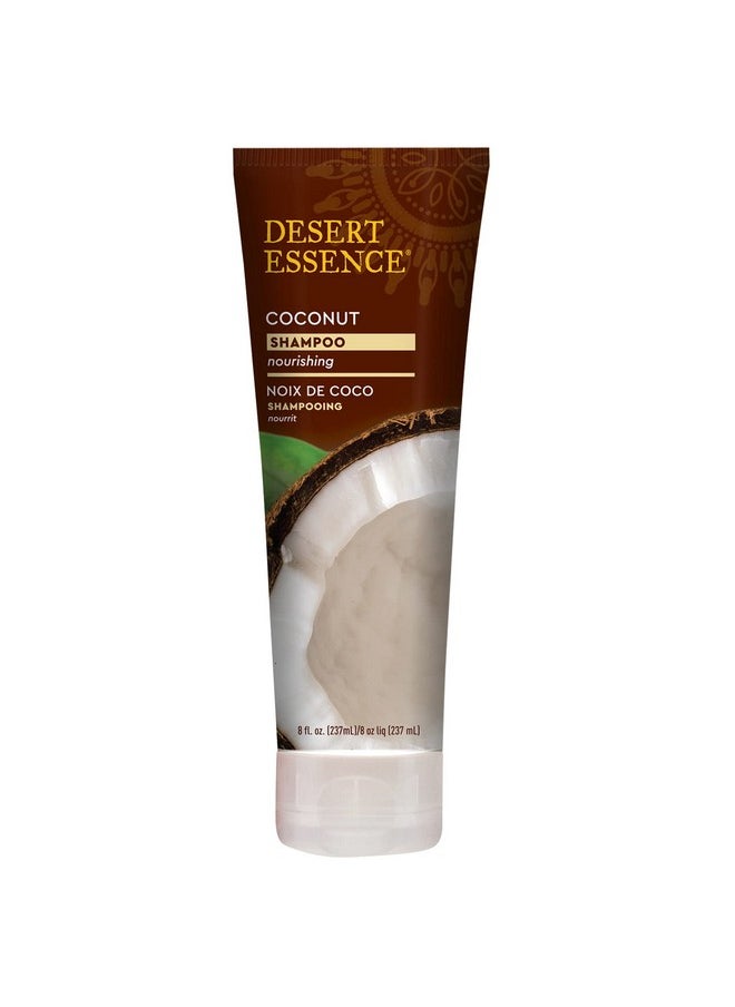 Desert Essence Coconut Shampoo - Nourishing, Paraben-Free, Mineral Oil Free, Vegan, Moisturizing Shampoo for Dry, Damaged Hair - Infused with Natural Coconut Oil, 8 fl oz