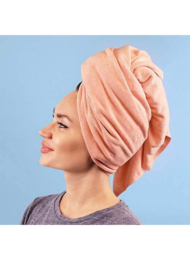 Sleeke Microfiber Hair Drying Towel - Pink, Quick Drying Hair Towel, Reduces frizz, Super Absorbent