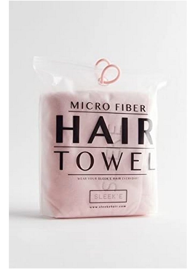Sleeke Microfiber Hair Drying Towel - Pink, Quick Drying Hair Towel, Reduces frizz, Super Absorbent