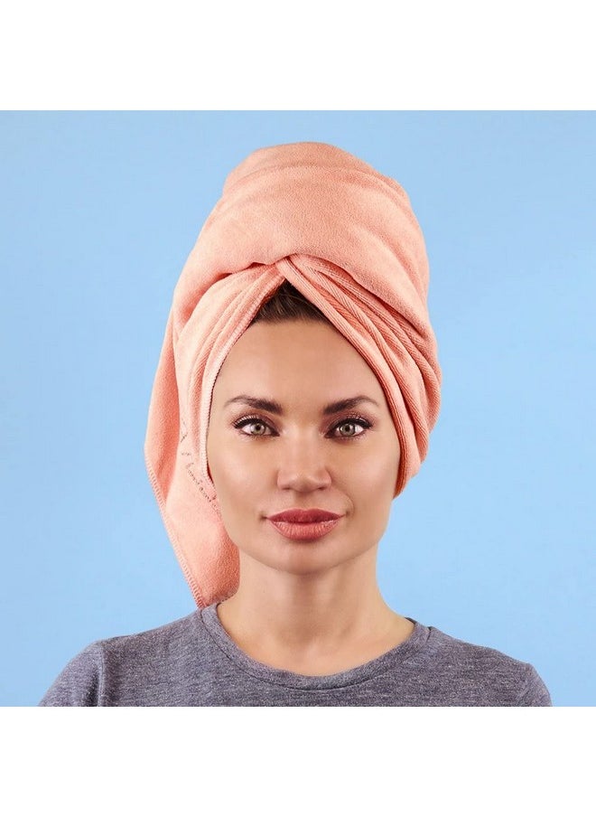 Sleeke Microfiber Hair Drying Towel - Pink, Quick Drying Hair Towel, Reduces frizz, Super Absorbent