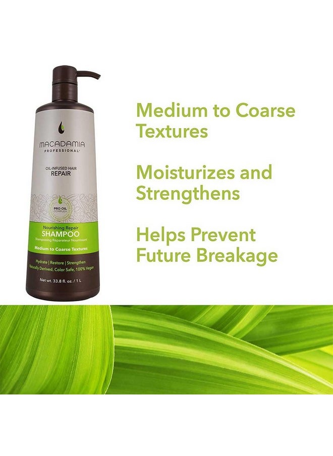 Nourishing Repair Shampoo 33.8oz Macadamia Professional Macadamia Oil and Argan Oil for Hydration, Shine, and Color Protection