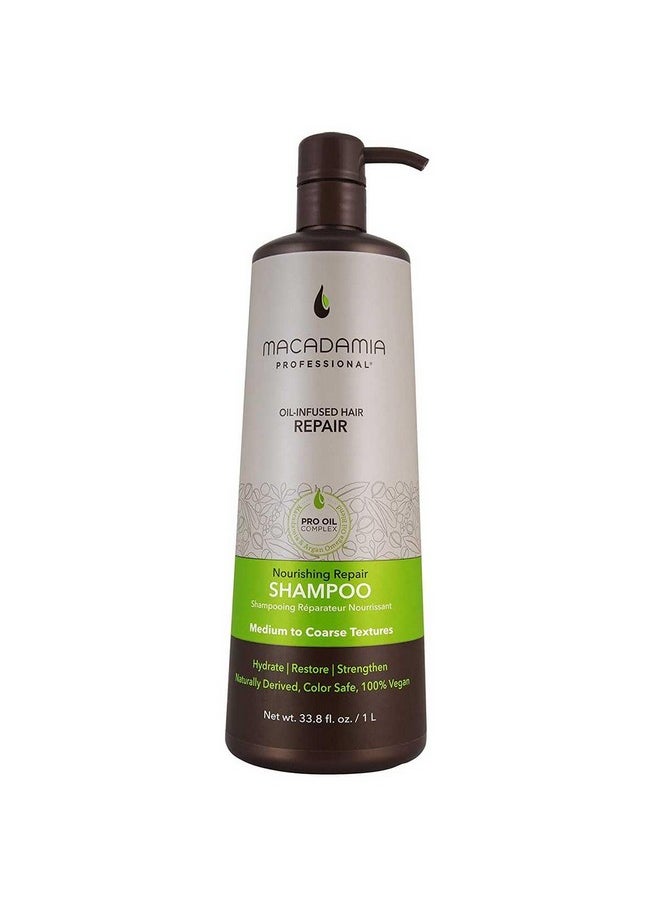 Nourishing Repair Shampoo 33.8oz Macadamia Professional Macadamia Oil and Argan Oil for Hydration, Shine, and Color Protection