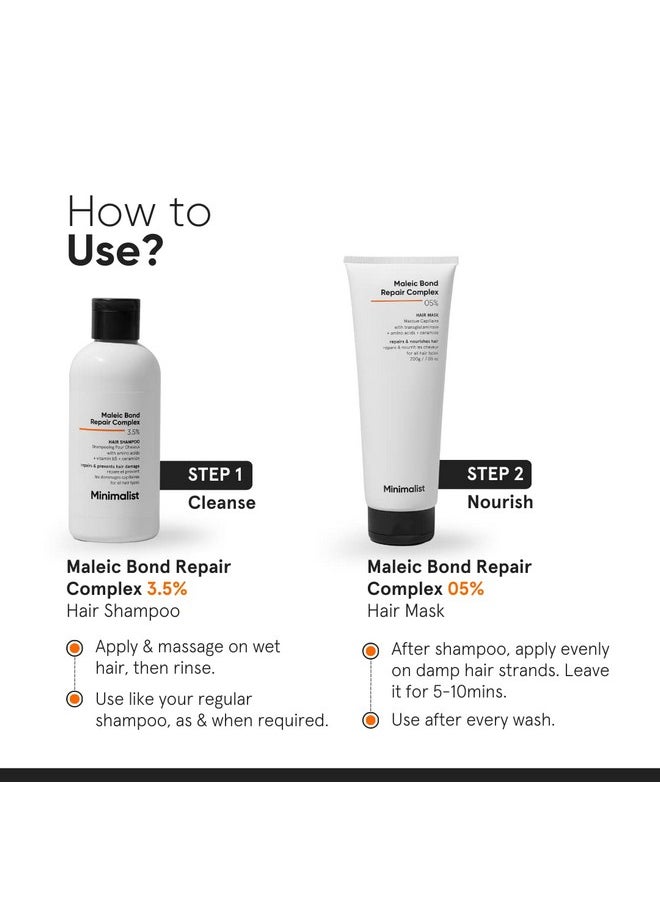 Minimalist Bond Repair Shampoo For Damaged, Dry & Frizzy Hair, Maleic Bond Repair Complex 3.5% With Patented Technology, Sulphate & Paraben Free Shampoo For Women & Men, 250 Ml (Pack Of 1)
