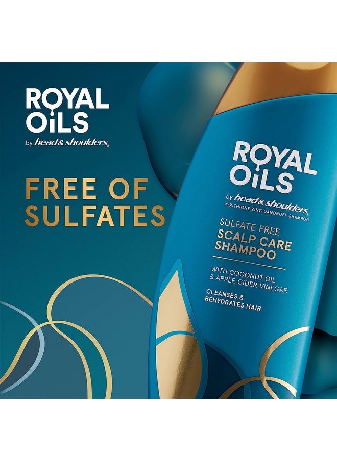 Head & Shoulders Royal Oils Moisturizing Shampoo, Anti Dandruff Treatment for Natural, Curly, and Coily Hair, with Coconut Oil and Apple Cider Vinegar, Sulfate, Paraben & Dye-Free, 12.8 Fl Oz