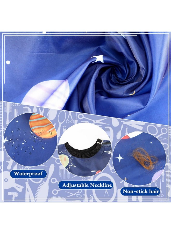 FEBSNOW Kids Hair Cutting Cape,Professional Kids Barber Cape and Neck Duster Brush Cartoon Hairdresser Apron with Adjustable Closure for Children Salon Barber Supplies for Kids & Adults 55x39 Inches