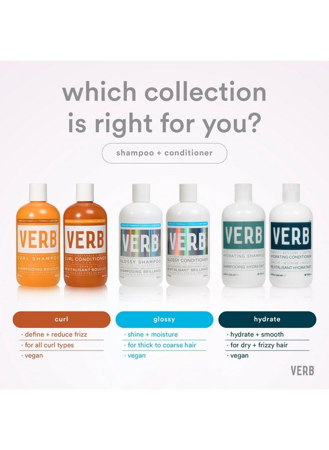 VERB Curl Shampoo - Mild, Cleanse and Smooth - Vegan Curl Defining Shampoo for Frizzy Hair- Intensive Hydration Curly Hair Shampoo, 12 fl oz