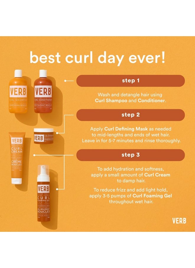 VERB Curl Shampoo - Mild, Cleanse and Smooth - Vegan Curl Defining Shampoo for Frizzy Hair- Intensive Hydration Curly Hair Shampoo, 12 fl oz