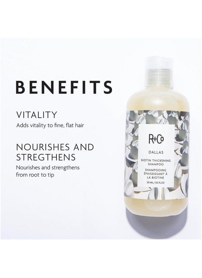 R+Co Dallas Biotin Thickening Shampoo | Thickens, Nourishes + Strengthens | Vegan + Cruelty-Free | 8.5 Oz