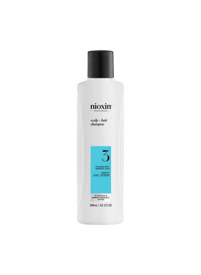Nioxin System 3 Scalp + Hair Shampoo - Hair Thickening Shampoo For Damaged Hair with Light Thinning, 10.1 fl oz (Packaging May Vary)