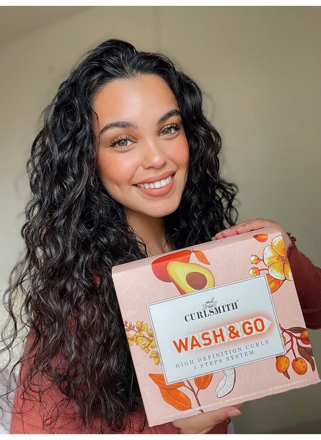Curlsmith - Wash & Go High Definition Curls Kit: 3-Step System - Vegan Haircare for Dry, Wavy, Curly or Coily Hair