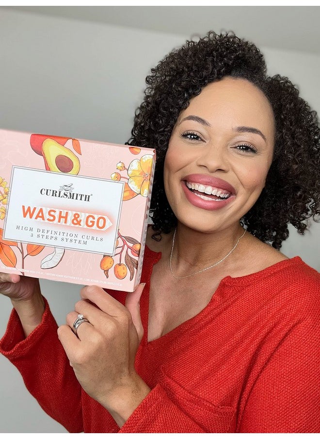 Curlsmith - Wash & Go High Definition Curls Kit: 3-Step System - Vegan Haircare for Dry, Wavy, Curly or Coily Hair