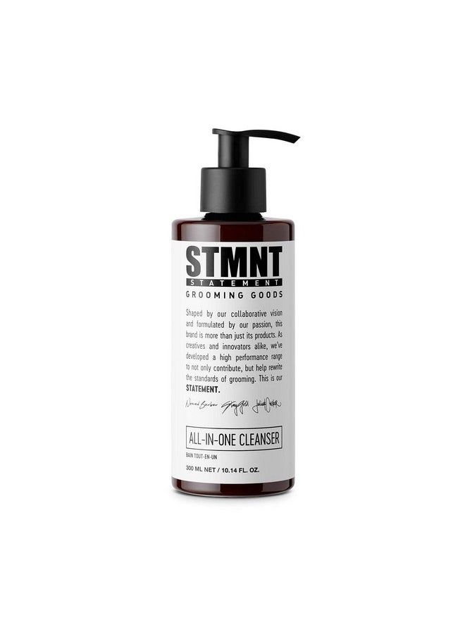 STMNT Grooming Goods All-In-One Daily Cleanser, 10.1 oz | SLS/SLES Sulfates Free | Extra Caring Formula w/ Activated Charcoal & Menthol
