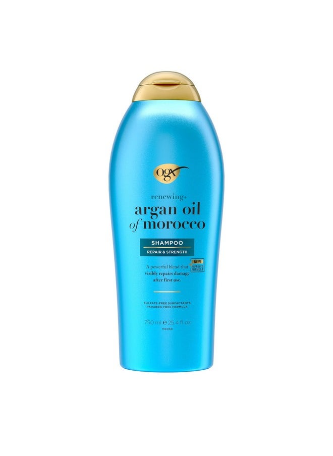 OGX Renewing Argan Oil of Morocco Shampoo - Strengthens and Repairs Dry, Damaged Hair - Paraben-Free, Sulfate-Free - 25.4 fl. oz