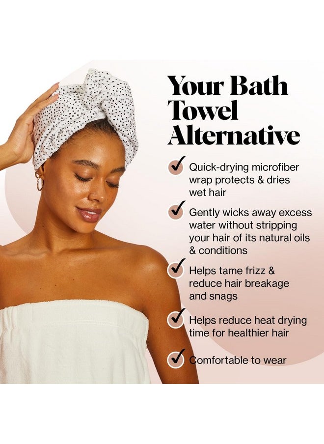 Kitsch Microfiber Hair Towel Wrap for Women - Anti-Frizz Quick Dry Towel, Super Absorbent Microfiber Towel for Hair, Hair Drying Towel Wrap, Hair Towels, Hair Turban Towel for Wet Hair - Micro Dot