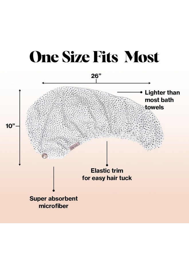 Kitsch Microfiber Hair Towel Wrap for Women - Anti-Frizz Quick Dry Towel, Super Absorbent Microfiber Towel for Hair, Hair Drying Towel Wrap, Hair Towels, Hair Turban Towel for Wet Hair - Micro Dot