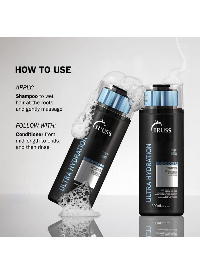 TRUSS Ultra Hydration Shampoo - Intense Moisturizing Shampoo for Color Treated Hair - Repair Damage + Add Shine with Our Hydrating Shampoo for Dry Hair - Anti Frizz Humidity Protection (300 ml)