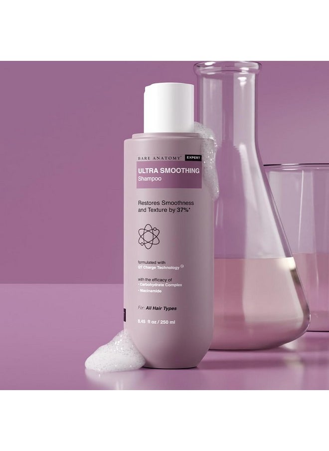 Bare Anatomy Ultra Smoothing Shampoo for Dry and Frizzy Hair | Restores Smoothing & Texture by 37% | Powered By Carbohydrate Complex & Niacinamide | SLS & Paraben Free | Vegan | For Men & Women -250ml
