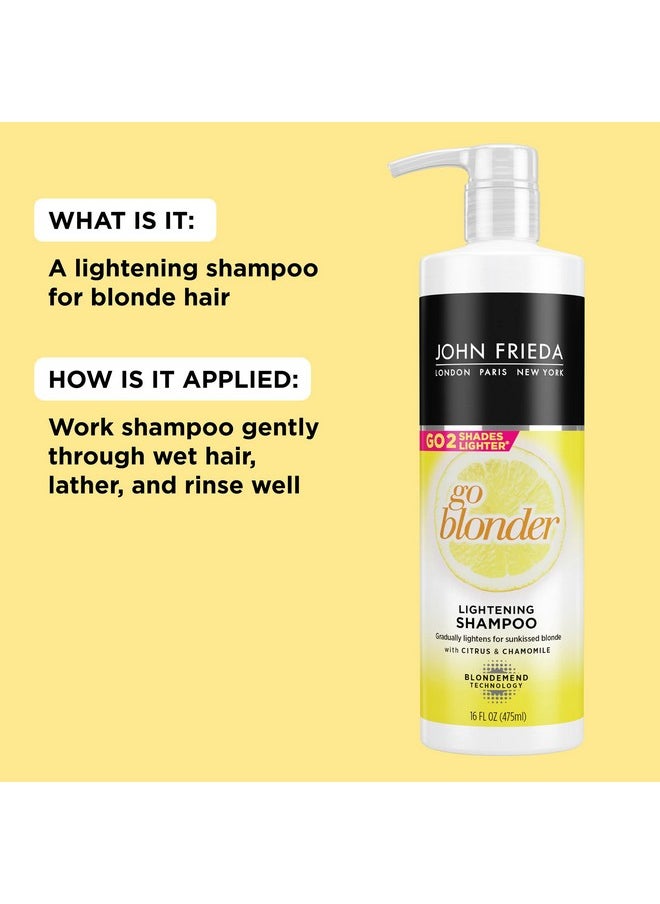 John Frieda Sheer Blonde Go Blonder Blonde Shampoo, Gradual Lightening Shampoo, with Citrus and Chamomile, featuring our BlondMend Technology, 16 oz