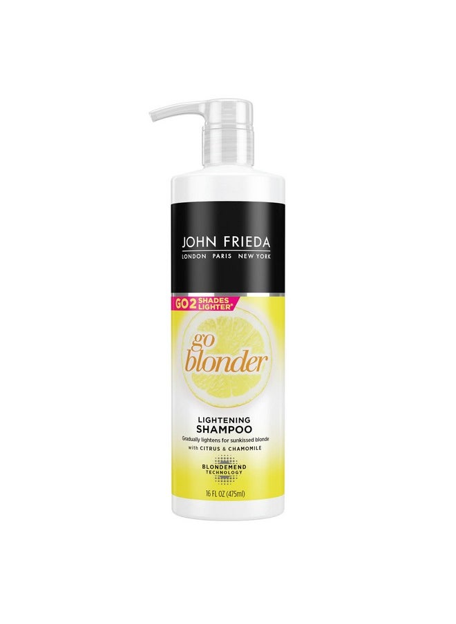 John Frieda Sheer Blonde Go Blonder Blonde Shampoo, Gradual Lightening Shampoo, with Citrus and Chamomile, featuring our BlondMend Technology, 16 oz