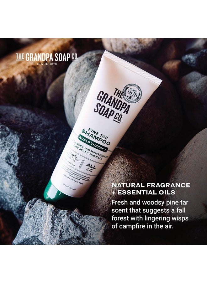 Grandpa's The Soap Company Pine Tar Shampoo - Cleanses and Moisturizes Dry Scalp, With Pine Tar and Tea Tree Oil, All Hair Types, Vegan, Sulfates and Parabens Free, 8 Fl Oz