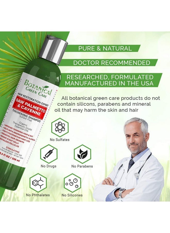 Saw Palmetto & Cayenne Shampoo, Thickening shampoo for thinning hair, Hair loss shampoo, sulfate free