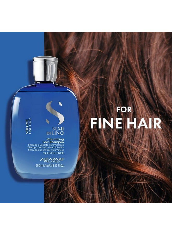 Alfaparf Milano Semi Di Lino Volume Shampoo For Fine Hair - Anti Frizz, Hair Thickening Shampoo to Add Volume & Body - Sulfate Free and Professional Salon Quality - Frizz Control Products (8.45 oz)