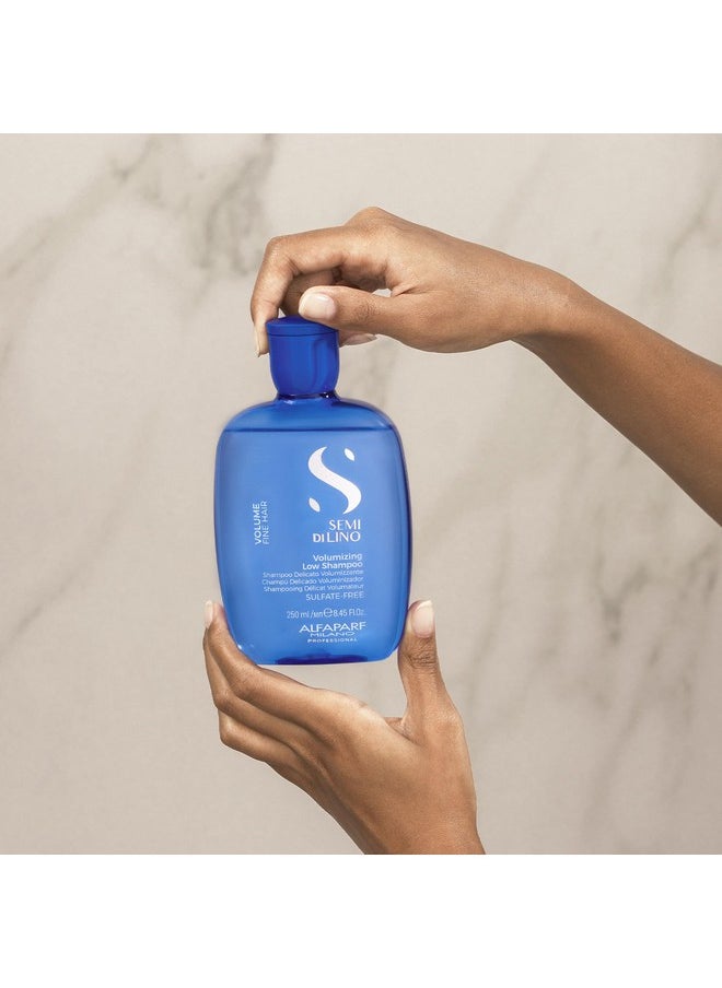 Alfaparf Milano Semi Di Lino Volume Shampoo For Fine Hair - Anti Frizz, Hair Thickening Shampoo to Add Volume & Body - Sulfate Free and Professional Salon Quality - Frizz Control Products (8.45 oz)
