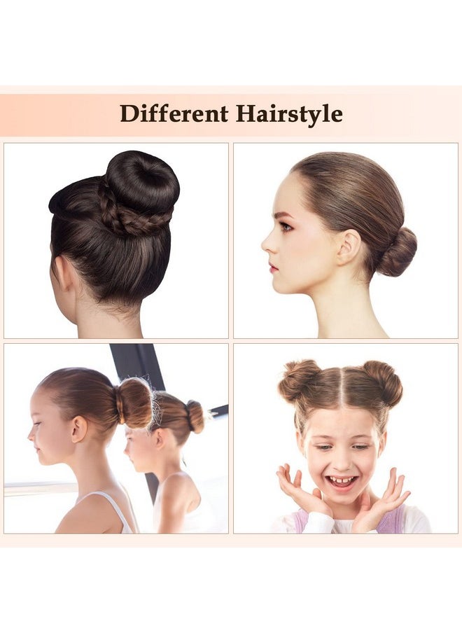 Magic Hair Bun Maker Donut 2 PCS - French Twist Hair Styling Tool Snap Roll, Hair Bun Accessories with 20 Hair Bobby Pins, 5 Elastic Bands and 4 Pony Hair Tool for Women Kids & Short Thin Hair (Dark Brown)