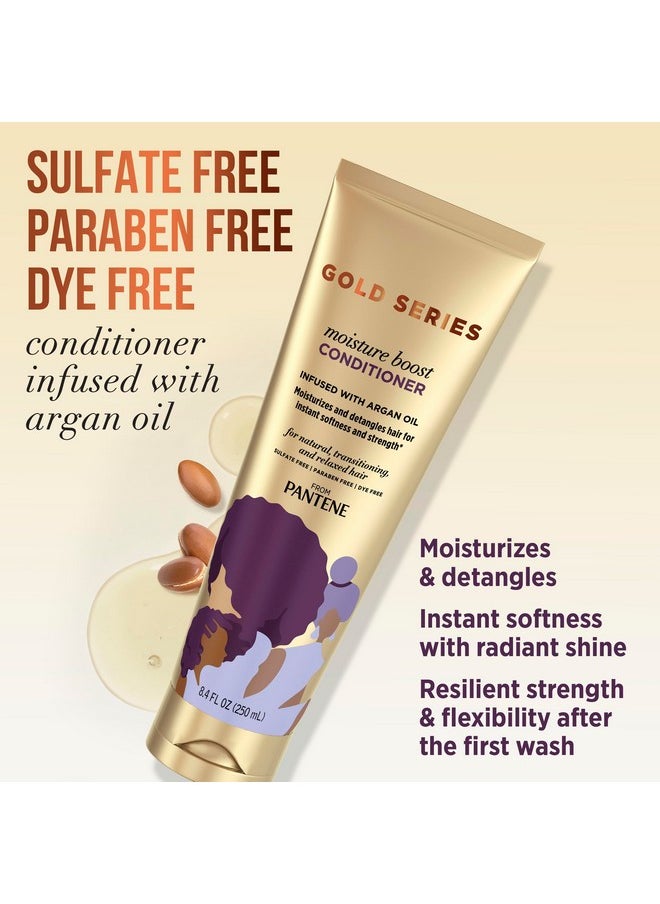 Pantene Shampoo and Sulfate Free Conditioner Kit, with Argan Oil, Pro-V Gold Series, for Natural and Curly Textured Hair, 16.9 fl oz, Kit