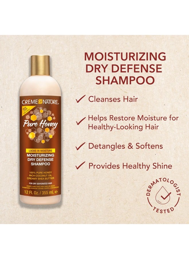 Creme of Nature Pure Honey Moisturizing Dry Defense Shampoo, Bonus Size 15.2oz