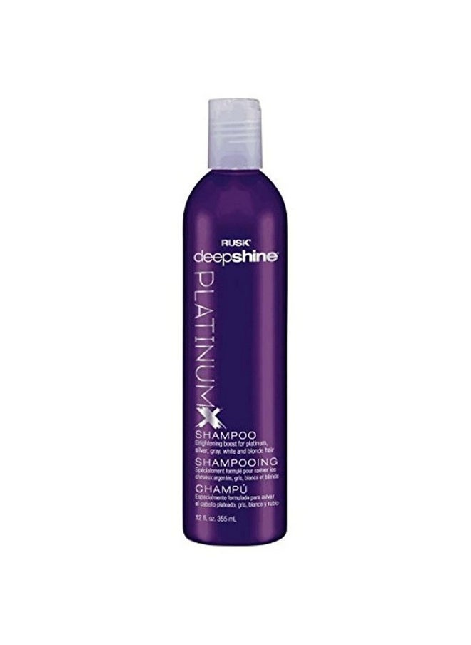 RUSK Deepshine Platinum Shampoo, 12 Oz, Gentle Cleansing Shampoo, Brightening Boost for Platinum, Silver, Gray, White, and Blonde Hair, Removes Yellows, Brightens Hair Color