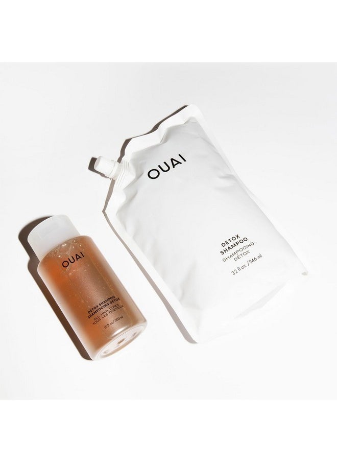 OUAI Detox Shampoo - Clarifying Shampoo for Build Up, Dirt, Oil, Product and Hard Water - Apple Cider Vinegar & Keratin for Clean, Refreshed Hair - Sulfate-Free Hair Care (10 oz)