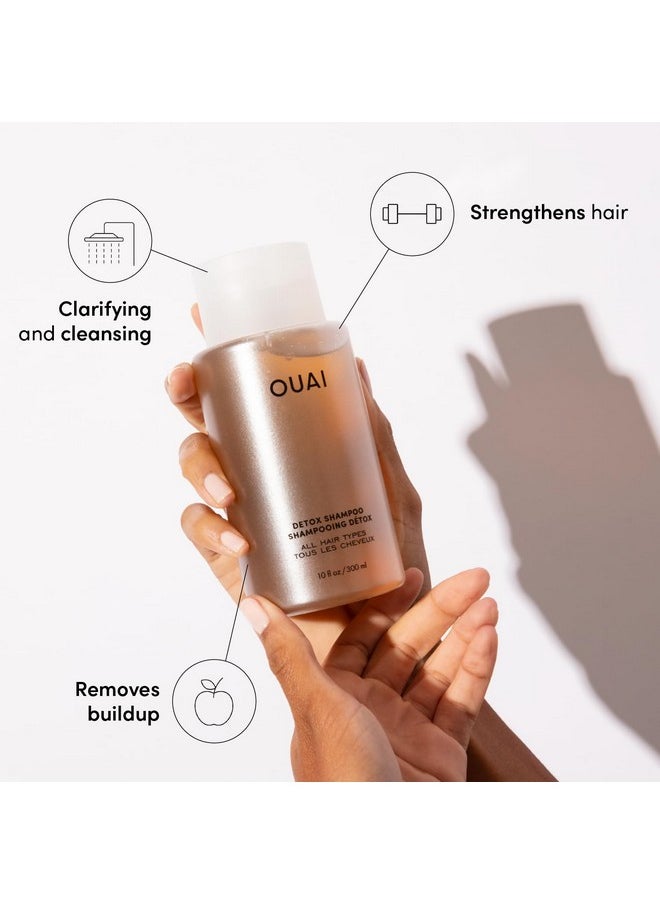 OUAI Detox Shampoo - Clarifying Shampoo for Build Up, Dirt, Oil, Product and Hard Water - Apple Cider Vinegar & Keratin for Clean, Refreshed Hair - Sulfate-Free Hair Care (10 oz)