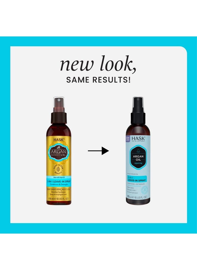 HASK Argan Oil 5-in-1 Leave-In Conditioner Duo (6oz-Qty 2) & Argan Oil Repairing Deep Conditioner Packette, Color Safe, Sulfate-Free, Paraben-Free, Gluten-Free, for All Hair Types