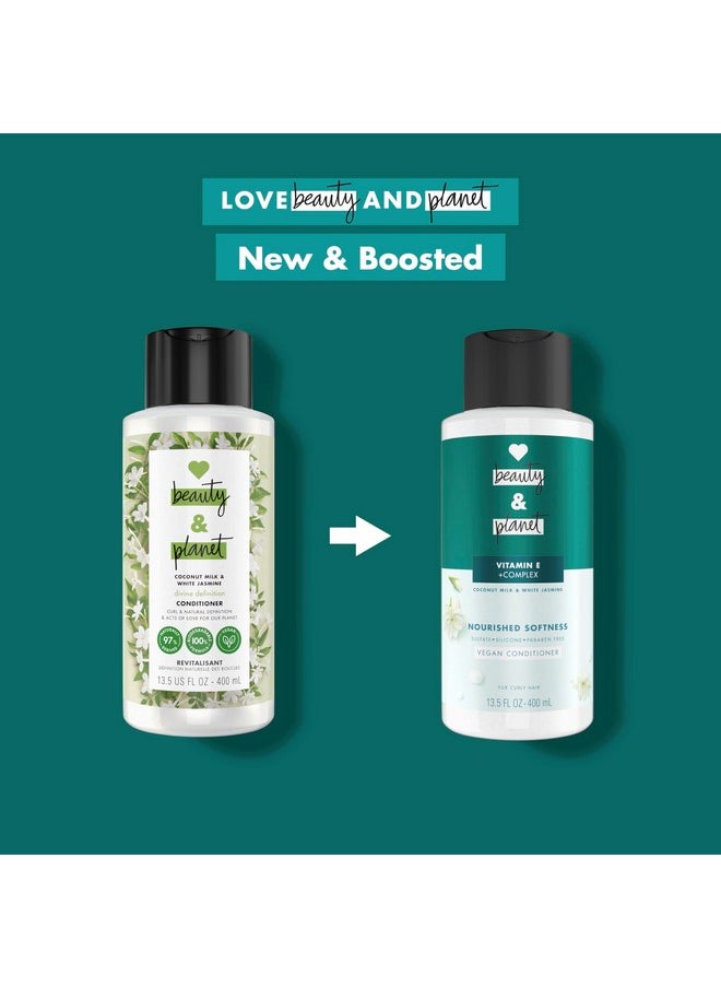 Love Beauty and Planet Conditioner with Vitamin E Coconut Milk & White Jasmine for Curly Hair & Natural Definition, Sulfate, Silicone, & Paraben Free. Cruelty-Free. 13.5 oz