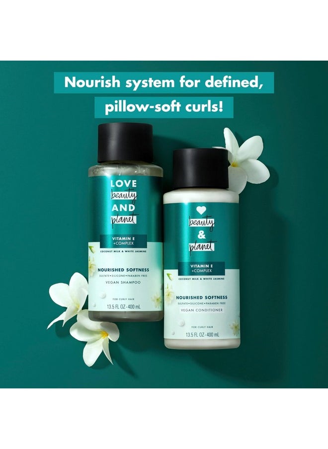 Love Beauty and Planet Conditioner with Vitamin E Coconut Milk & White Jasmine for Curly Hair & Natural Definition, Sulfate, Silicone, & Paraben Free. Cruelty-Free. 13.5 oz