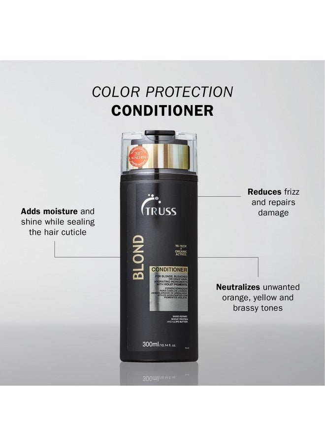 TRUSS Blond Conditioner - Violet Purple Conditioner For Blonde, Bleached & Gray Hair - Color Protection, Hydrating, Restores Elasticity, Neutralizes Brassiness, Yellow, & Orange Tones