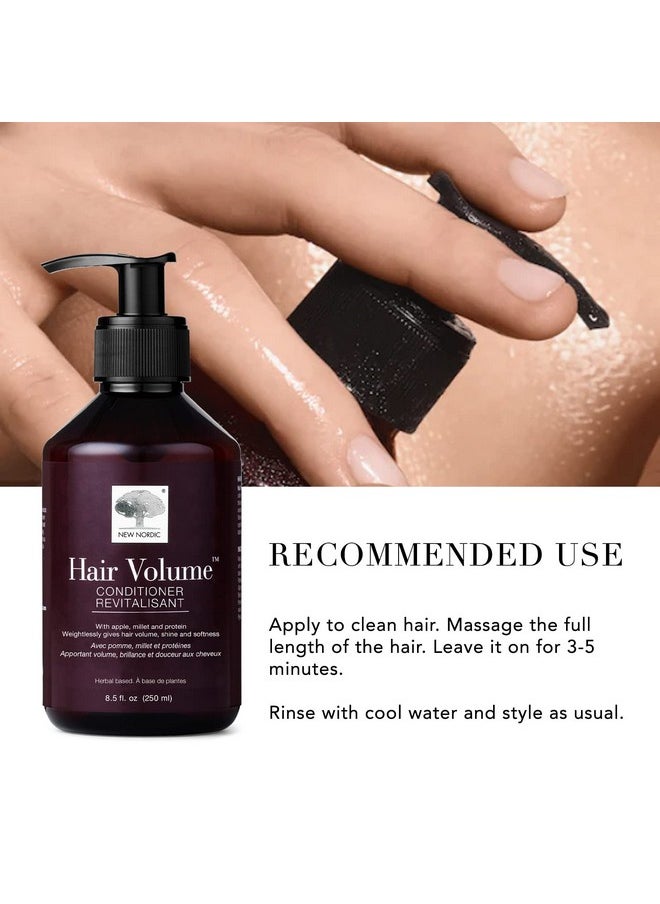 New Nordic Hair Volume Conditioner, A Creamy, Herbal Recipe to Weightlessly Hydrate, Volumize, Soften and Shine, Vegan & Formulated with Clean Ingredients, 8.5 Fl Oz