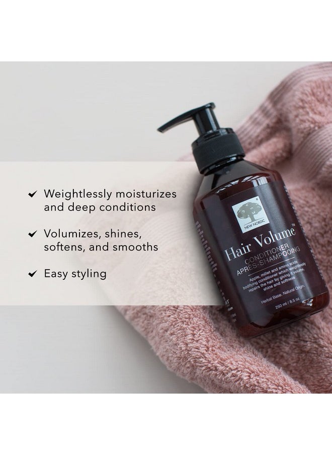 New Nordic Hair Volume Conditioner, A Creamy, Herbal Recipe to Weightlessly Hydrate, Volumize, Soften and Shine, Vegan & Formulated with Clean Ingredients, 8.5 Fl Oz