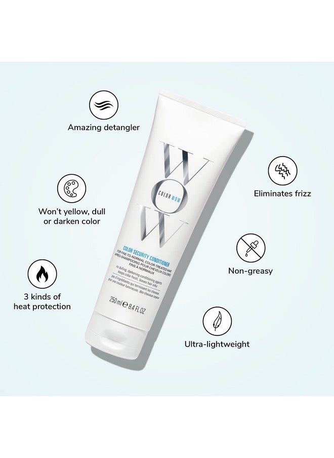 COLOR WOW Color Security Conditioner for Fine to Normal Hair - Weightless hydration for fine, thin, fragile hair, Detangles, nourishes + adds shine with Argan Oil, Color safe, Heat protection