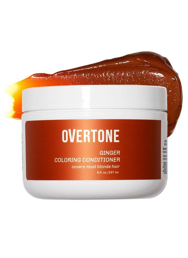 oVertone Haircare Color Depositing Conditioner - 8 oz Semi Permanent Hair Color with Shea Butter & Coconut Oil - Temporary Hair Color Dye - Vegan, Cruelty-Free - Ginger