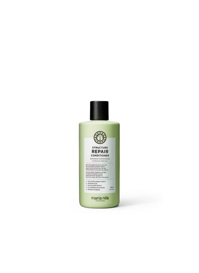 Maria Nila Structure Repair, Conditioner 10.1 Fl Oz, For Damaged & Chemically Treated Hair, Algae Extract Rebuilds & Moisturizes, 100% Vegan & Sulfate/Paraben free