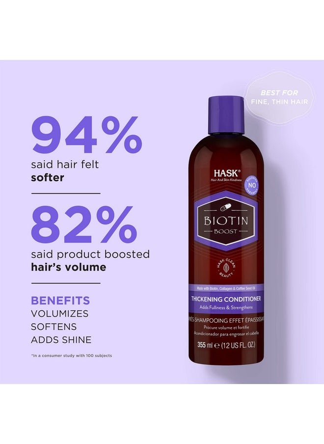 HASK Biotin Boost Thickening Conditioner 355Ml | For Thin & Fine Hair Type | Provides Volume & Thickness | Sulfate & Paraben Free